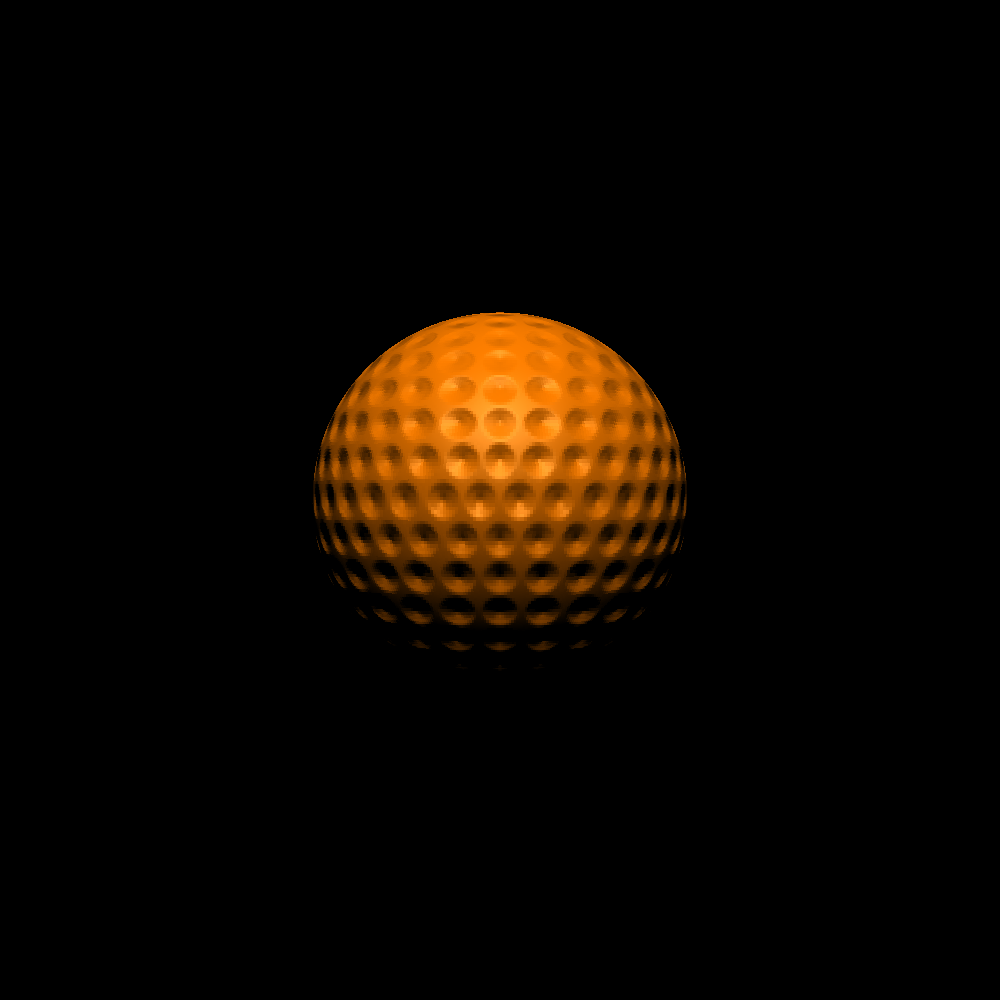 Rendered image of golf ball